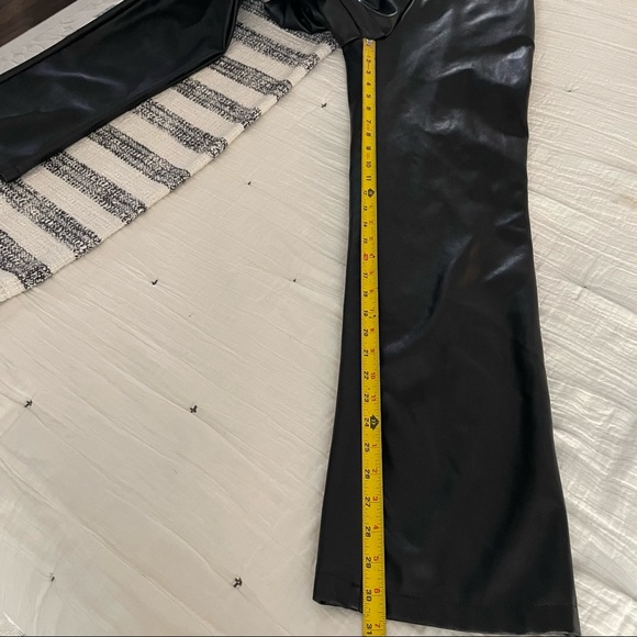 ASOS black faux leather high waisted straight leg pants size US 4 - Picture 7 of 13